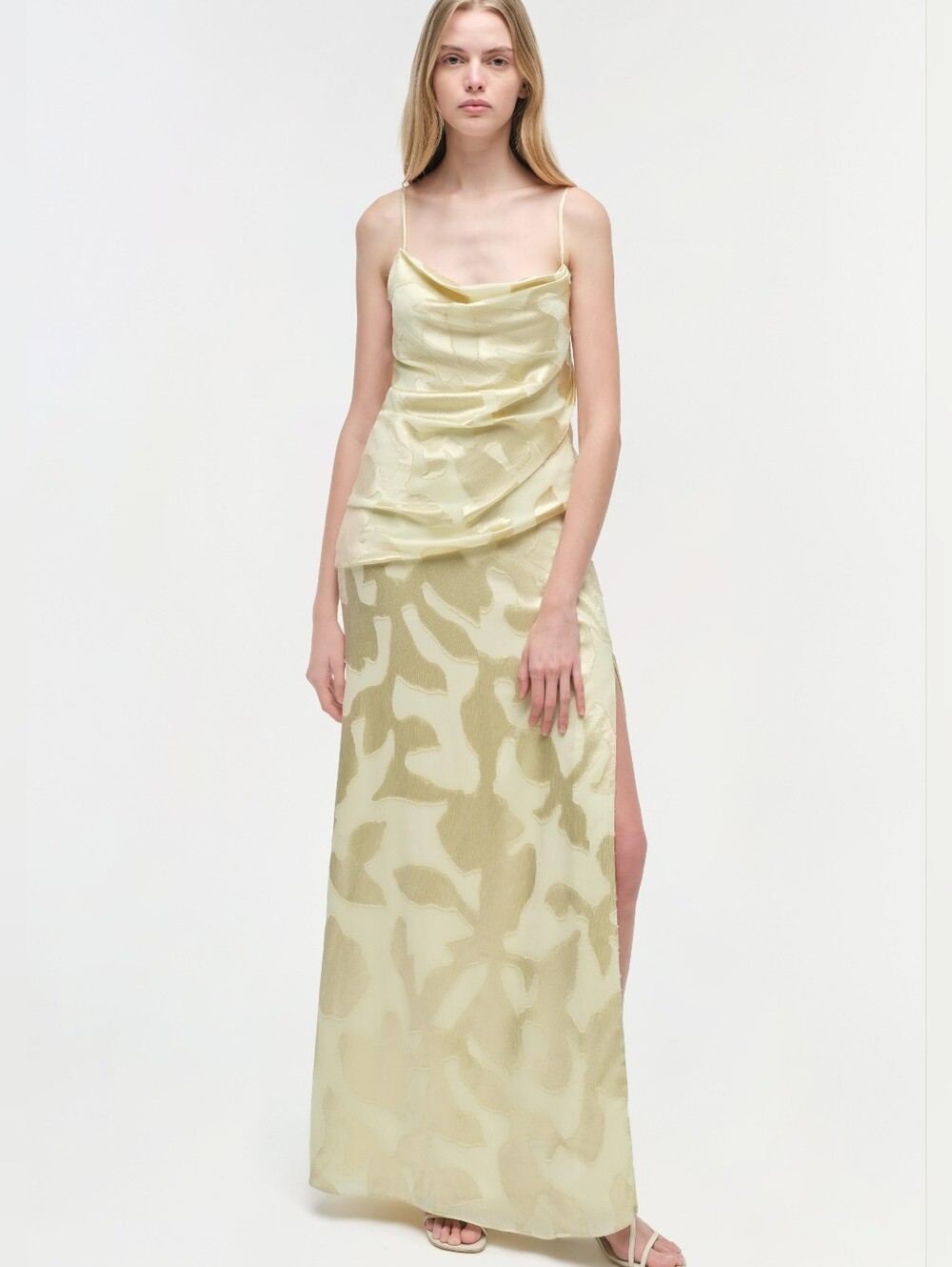 Simkhai Jessa Draped Fil Coupé Maxi Dress